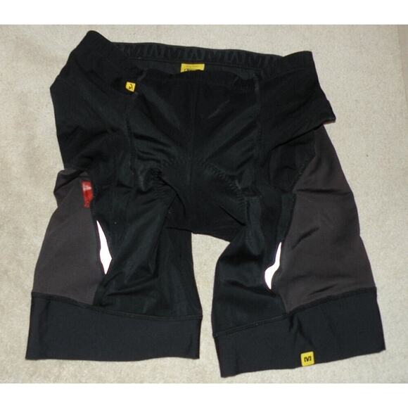 Mavic Men’s Large (Med) Nylon Blend Cycling Shorts Black Ergo 3D Insert Padded - Picture 1 of 2
